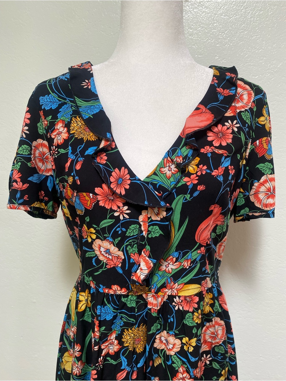 Maeve Anthropologie Bloedel Floral Midi Dress US 8P Pockets Side Zip - Picture 4 of 16